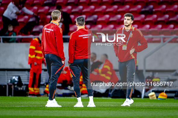 Players of Hungary arrive at the pitch before the match between Hungary and the Netherlands at the Puskas Arena for the UEFA Nations League...