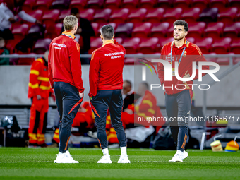 Players of Hungary arrive at the pitch before the match between Hungary and the Netherlands at the Puskas Arena for the UEFA Nations League...