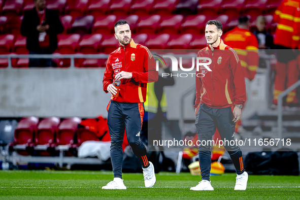 Players of Hungary arrive at the pitch before the match between Hungary and the Netherlands at the Puskas Arena for the UEFA Nations League...