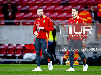 Players of Hungary arrive at the pitch before the match between Hungary and the Netherlands at the Puskas Arena for the UEFA Nations League...