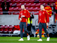 Players of Hungary arrive at the pitch before the match between Hungary and the Netherlands at the Puskas Arena for the UEFA Nations League...