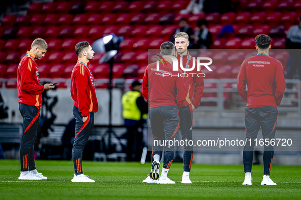 Players of Hungary arrive at the pitch before the match between Hungary and the Netherlands at the Puskas Arena for the UEFA Nations League...