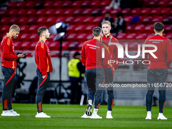 Players of Hungary arrive at the pitch before the match between Hungary and the Netherlands at the Puskas Arena for the UEFA Nations League...