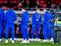 Netherlands midfielder Guus Til plays during the match between Hungary and the Netherlands at the Puskas Arena for the UEFA Nations League s...