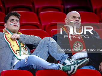 Supporters of Hungary during the match between Hungary and the Netherlands at the Puskas Arena for the UEFA Nations League season 2024-2025...