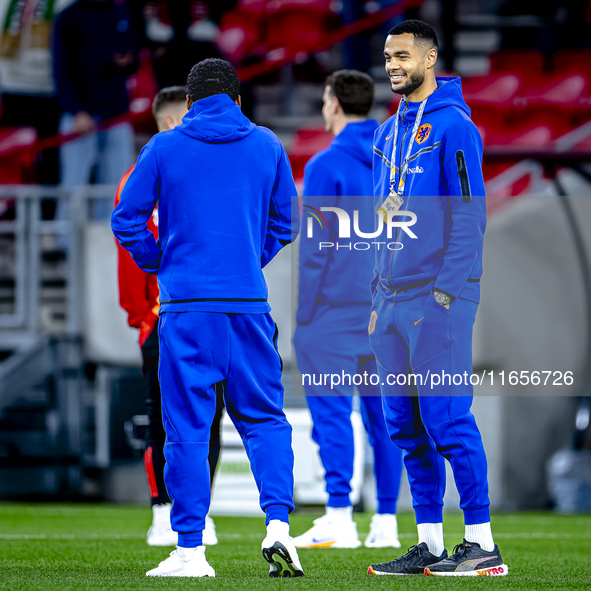 Netherlands forward Cody Gakpo plays during the match between Hungary and the Netherlands at the Puskas Arena for the UEFA Nations League se...