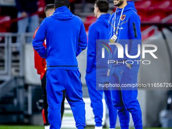 Netherlands forward Cody Gakpo plays during the match between Hungary and the Netherlands at the Puskas Arena for the UEFA Nations League se...