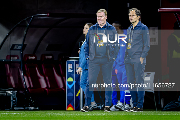 Netherlands trainer Ronald Koeman is present during the match between Hungary and the Netherlands at the Puskas Arena for the UEFA Nations L...