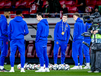 Netherlands midfielder Guus Til plays during the match between Hungary and the Netherlands at the Puskas Arena for the UEFA Nations League s...