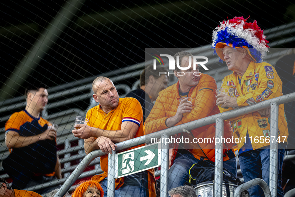 Supporters of the Netherlands attend the match between Hungary and the Netherlands at the Puskas Arena for the UEFA Nations League season 20...