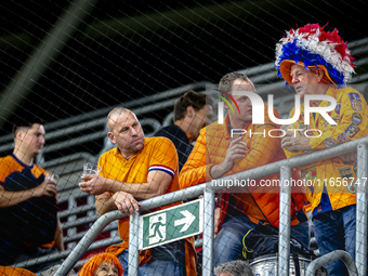 Supporters of the Netherlands attend the match between Hungary and the Netherlands at the Puskas Arena for the UEFA Nations League season 20...