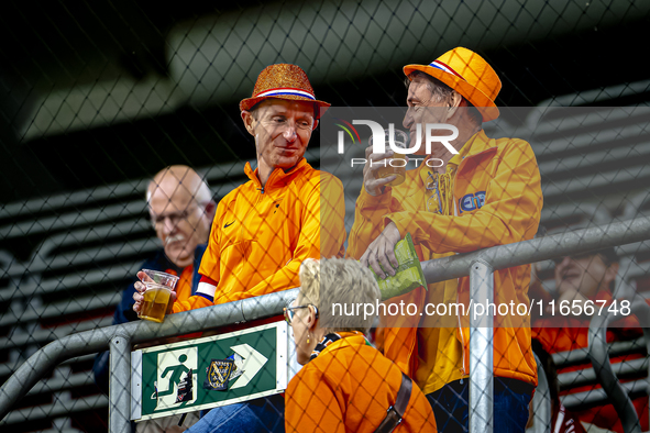 Supporters of the Netherlands attend the match between Hungary and the Netherlands at the Puskas Arena for the UEFA Nations League season 20...