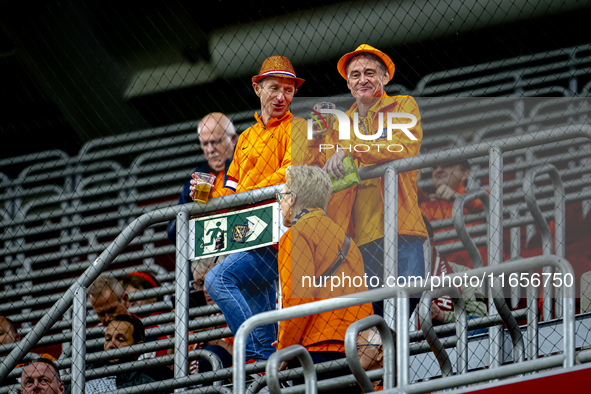 Supporters of the Netherlands attend the match between Hungary and the Netherlands at the Puskas Arena for the UEFA Nations League season 20...