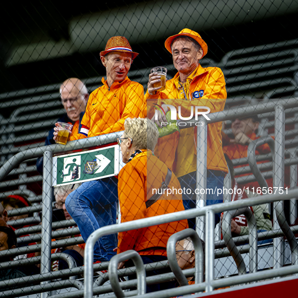 Supporters of the Netherlands attend the match between Hungary and the Netherlands at the Puskas Arena for the UEFA Nations League season 20...