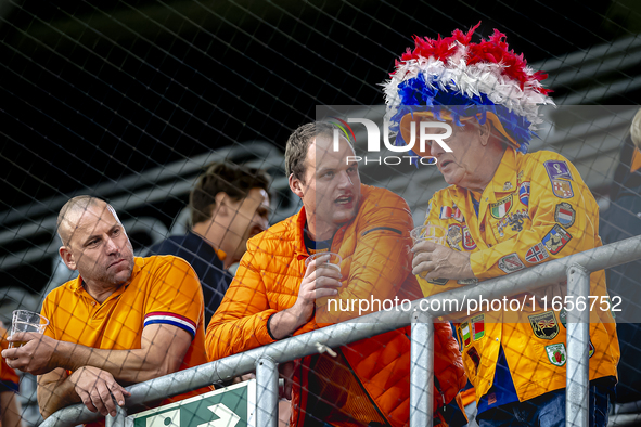 Supporters of the Netherlands attend the match between Hungary and the Netherlands at the Puskas Arena for the UEFA Nations League season 20...