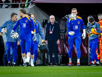 Netherlands goalkeeper Bart Verbruggen plays during the match between Hungary and the Netherlands at the Puskas Arena for the UEFA Nations L...