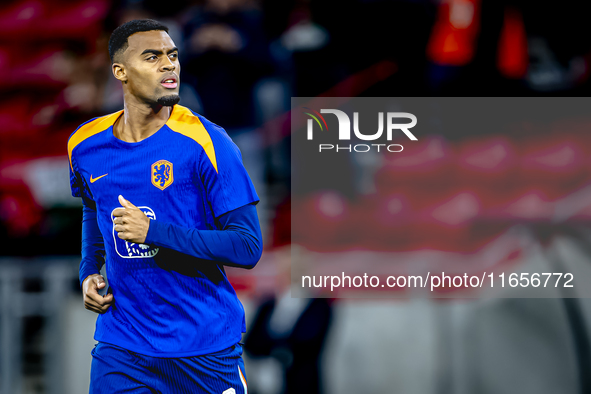 Netherlands midfielder Ryan Gravenberch plays during the match between Hungary and the Netherlands at the Puskas Arena for the UEFA Nations...