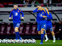 Netherlands defender Virgil van Dijk plays during the match between Hungary and the Netherlands at the Puskas Arena for the UEFA Nations Lea...