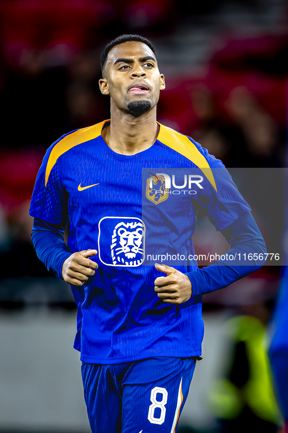 Netherlands midfielder Ryan Gravenberch plays during the match between Hungary and the Netherlands at the Puskas Arena for the UEFA Nations...