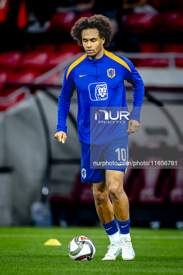 Netherlands forward Joshua Zirkzee plays during the match between Hungary and the Netherlands at the Puskas Arena for the UEFA Nations Leagu...