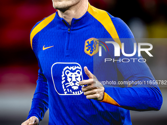 Netherlands defender Mickey van de Ven plays during the match between Hungary and the Netherlands at the Puskas Arena for the UEFA Nations L...