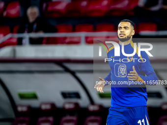 Netherlands forward Cody Gakpo plays during the match between Hungary and the Netherlands at the Puskas Arena for the UEFA Nations League se...