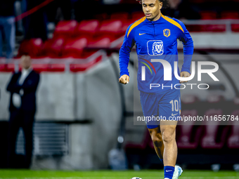 Netherlands forward Joshua Zirkzee plays during the match between Hungary and the Netherlands at the Puskas Arena for the UEFA Nations Leagu...