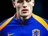 Netherlands midfielder Mats Wieffer plays during the match between Hungary and the Netherlands at the Puskas Arena for the UEFA Nations Leag...