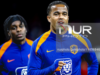 Netherlands forward Justin Kluivert plays during the match between Hungary and the Netherlands at the Puskas Arena for the UEFA Nations Leag...