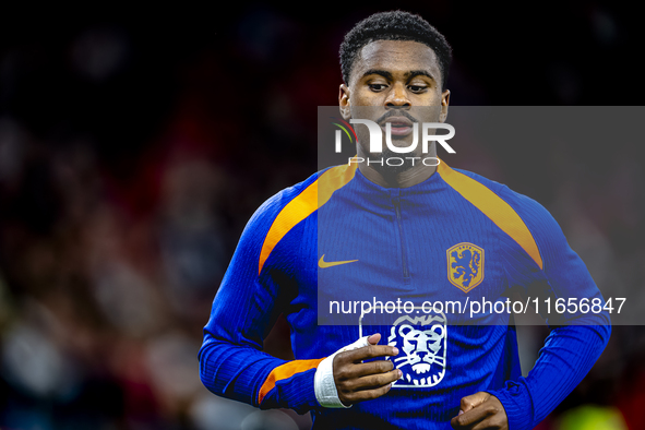 Netherlands defender Jorrel Hato plays during the match between Hungary and the Netherlands at the Puskas Arena for the UEFA Nations League...