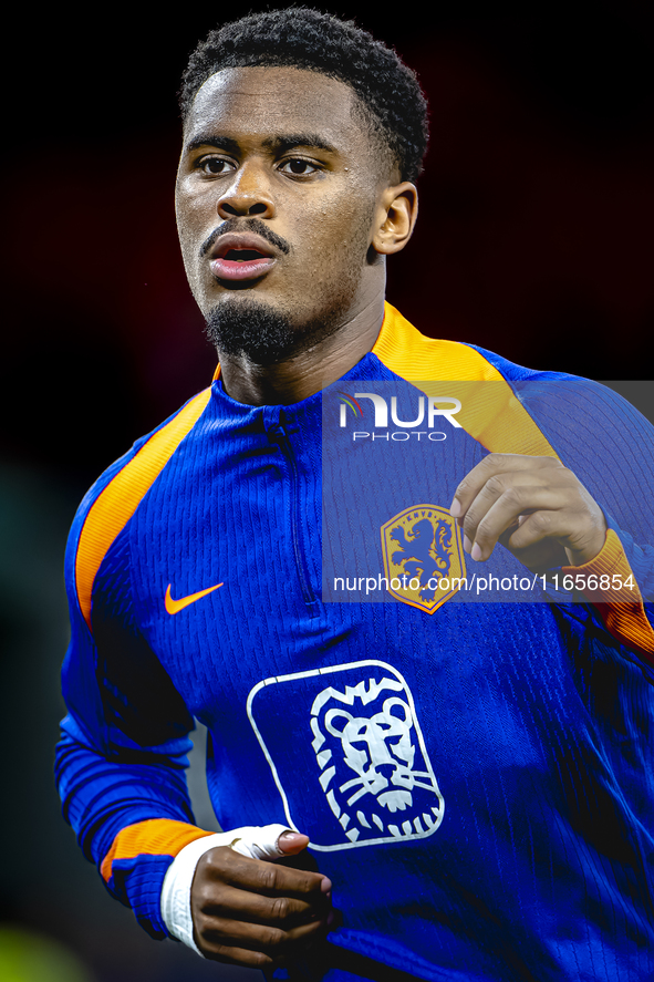 Netherlands defender Jorrel Hato plays during the match between Hungary and the Netherlands at the Puskas Arena for the UEFA Nations League...