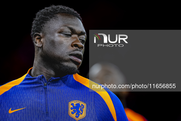 Netherlands forward Brian Brobbey plays during the match between Hungary and the Netherlands at the Puskas Arena for the UEFA Nations League...