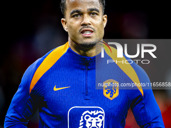 Netherlands forward Justin Kluivert plays during the match between Hungary and the Netherlands at the Puskas Arena for the UEFA Nations Leag...