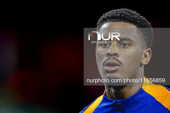 Netherlands defender Jorrel Hato plays during the match between Hungary and the Netherlands at the Puskas Arena for the UEFA Nations League...