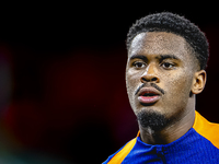 Netherlands defender Jorrel Hato plays during the match between Hungary and the Netherlands at the Puskas Arena for the UEFA Nations League...