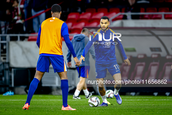 Netherlands forward Cody Gakpo plays during the match between Hungary and the Netherlands at the Puskas Arena for the UEFA Nations League se...