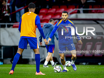 Netherlands forward Cody Gakpo plays during the match between Hungary and the Netherlands at the Puskas Arena for the UEFA Nations League se...