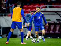 Netherlands forward Cody Gakpo plays during the match between Hungary and the Netherlands at the Puskas Arena for the UEFA Nations League se...