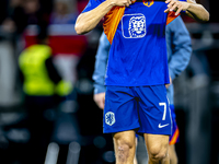 Netherlands midfielder Xavi Simons plays during the match between Hungary and the Netherlands at the Puskas Arena for the UEFA Nations Leagu...