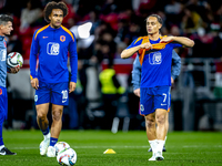 Netherlands midfielder Xavi Simons plays during the match between Hungary and the Netherlands at the Puskas Arena for the UEFA Nations Leagu...