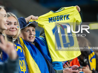 Ukraine  fans  during the  UEFA Nations League 2024 League B Group B1 match between Ukraine and Georgia , at the Poznan Arena in Poznan, Pol...