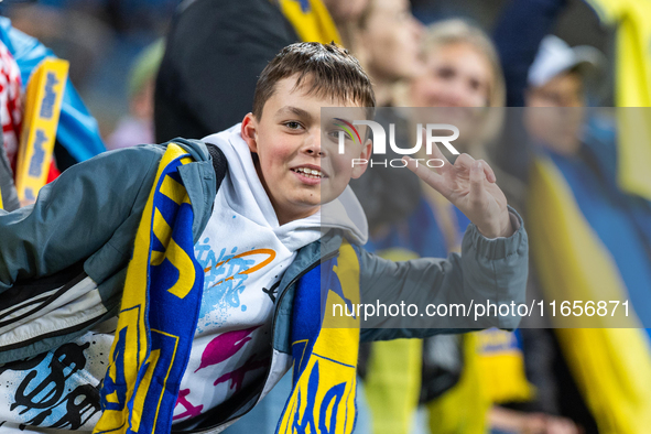 Ukraine  fans  during the  UEFA Nations League 2024 League B Group B1 match between Ukraine and Georgia , at the Poznan Arena in Poznan, Pol...