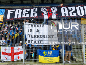 Ukraine  fans  during the  UEFA Nations League 2024 League B Group B1 match between Ukraine and Georgia , at the Poznan Arena in Poznan, Pol...