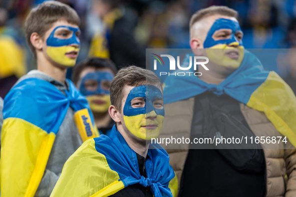 Ukraine  fans  during the  UEFA Nations League 2024 League B Group B1 match between Ukraine and Georgia , at the Poznan Arena in Poznan, Pol...