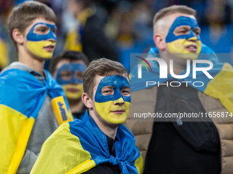 Ukraine  fans  during the  UEFA Nations League 2024 League B Group B1 match between Ukraine and Georgia , at the Poznan Arena in Poznan, Pol...