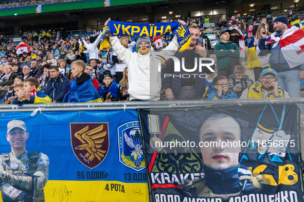 Ukraine fans  during the  UEFA Nations League 2024 League B Group B1 match between Ukraine and Georgia , at the Poznan Arena in Poznan, Pola...