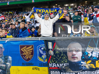 Ukraine fans  during the  UEFA Nations League 2024 League B Group B1 match between Ukraine and Georgia , at the Poznan Arena in Poznan, Pola...