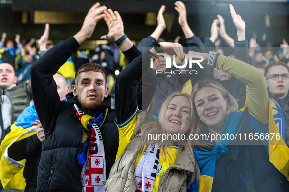 Ukraine fans  during the  UEFA Nations League 2024 League B Group B1 match between Ukraine and Georgia , at the Poznan Arena in Poznan, Pola...