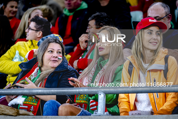 Supporters of Hungary attend the match between Hungary and the Netherlands at the Puskas Arena for the UEFA Nations League season 2024-2025...