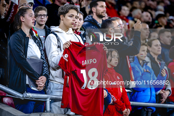 Supporters of Hungary attend the match between Hungary and the Netherlands at the Puskas Arena for the UEFA Nations League season 2024-2025...